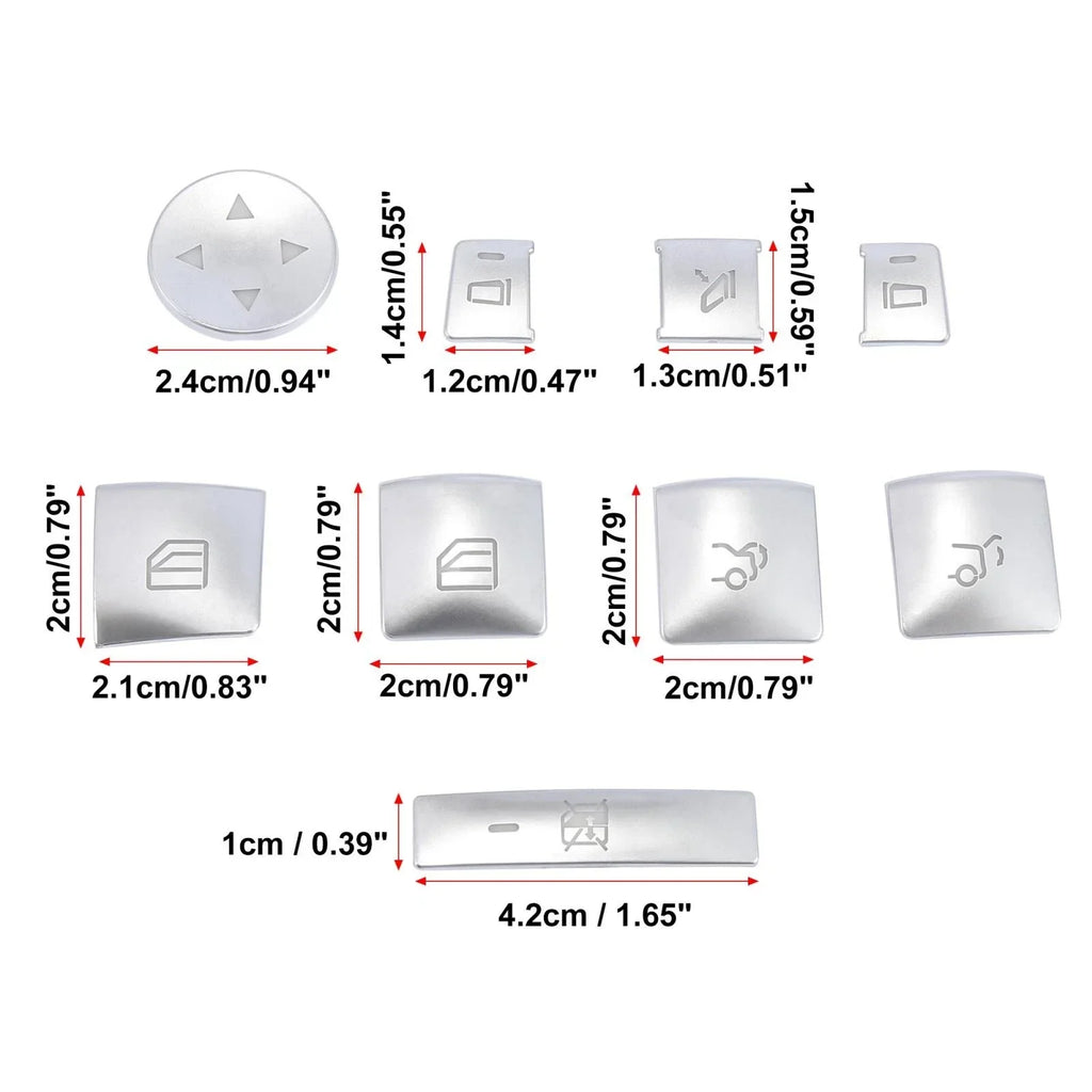 Door Armrest Window Switch Button Covers for Mercedes-Benz C200 C250 (2010-2014)