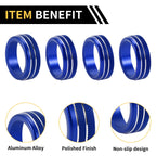 Set of 4 Air Conditioner Heater Switch Knob Cover Rings for Toyota Tacoma (2020–2023) Blue