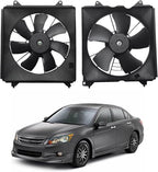 2Pcs Radiator Cooling Fan Set for Honda Accord (2013–2017) w/ Blade Motor & Shroud