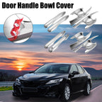 Set of 4 Door Handle Bowl Covers for Toyota Camry (2018–2023) Silver Tone