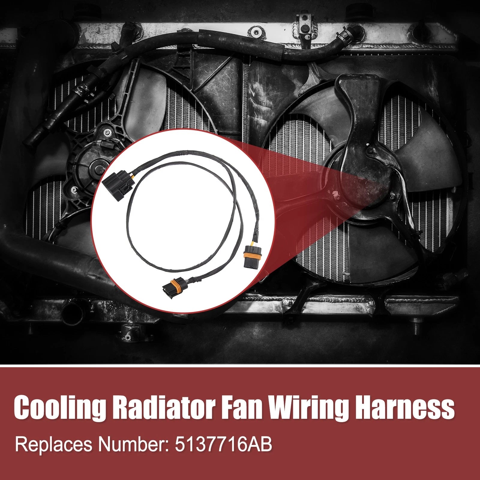 Radiator Cooling Fan Wiring Harness for Dodge Charger, Magnum, Chrysler 300 (2005–2010)
