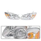 Set of 2 Halogen Headlight Assemblies for Toyota Corolla (2003â2008) Chrome