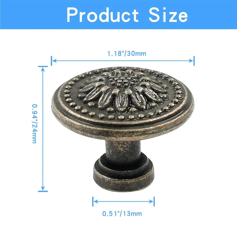 6X Antique Kitchen Cabinet Door Knob Handle Pull for