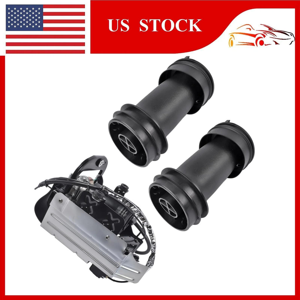 Pair Rear Air Suspension Springs & Compressor for Cadillac XTS (2013–2019)