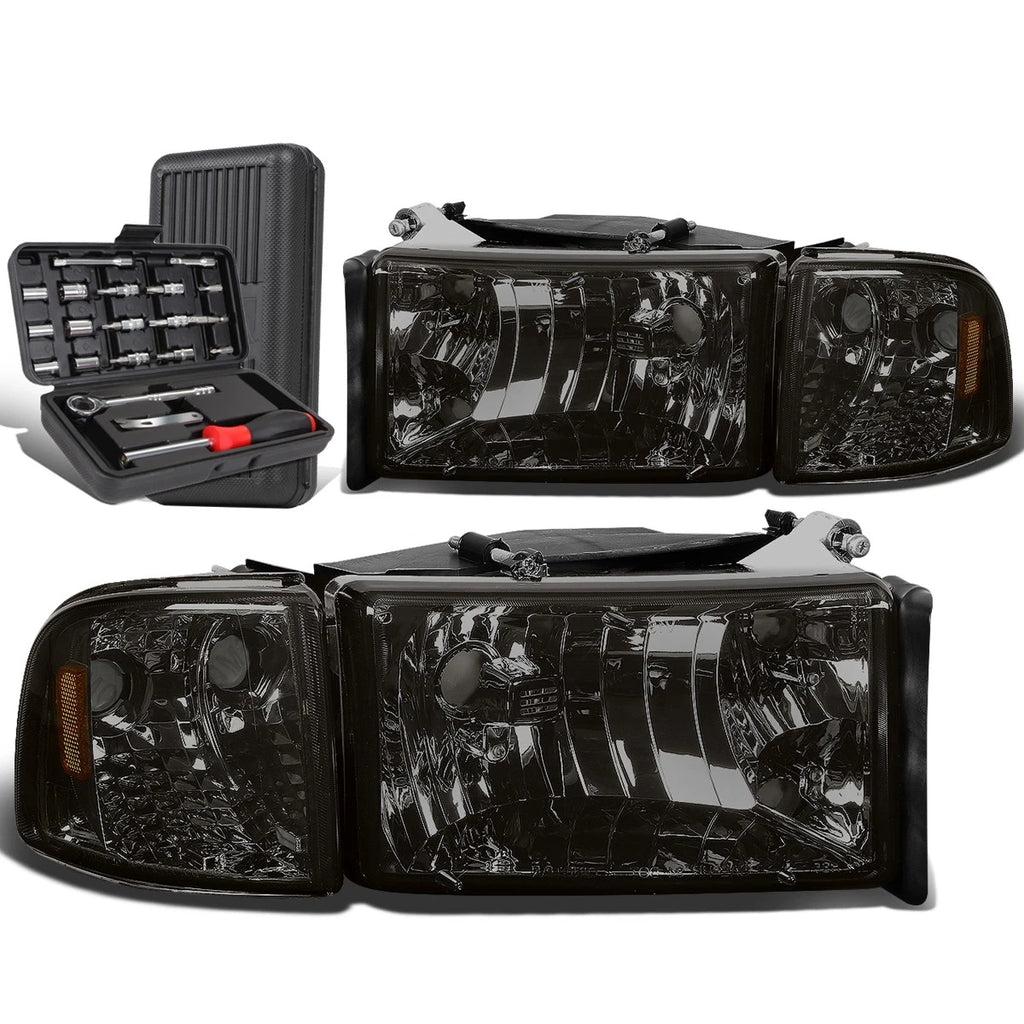 Smoked/Amber Side Headlight Lamps for Dodge Ram Pickup (1994–2002)