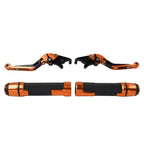Set of 2 Orange Extendable Brake Clutch Levers for Suzuki GSXR150 (2017–2023)