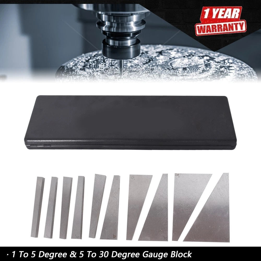 Set of 10 Angle Blocks 1-5 Degree & 5-30 Degree Gauge Precision