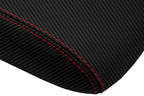 Carbon Fiber Console Lid Cover for Chevrolet Trailblazer (2002–2009) Red Stitch