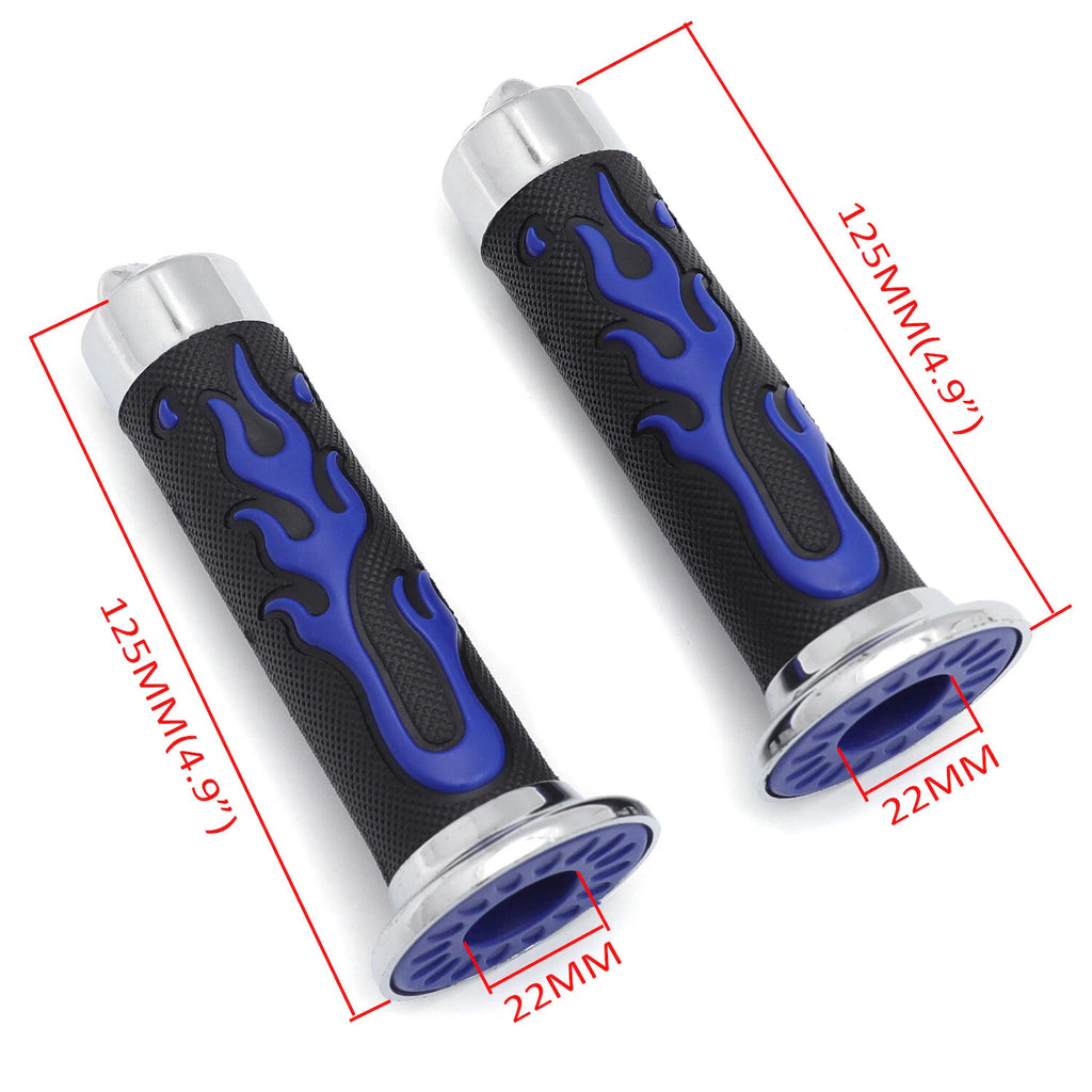 Comfort Blue Rubber Hand Grips 22mm 7/8" for Honda CB