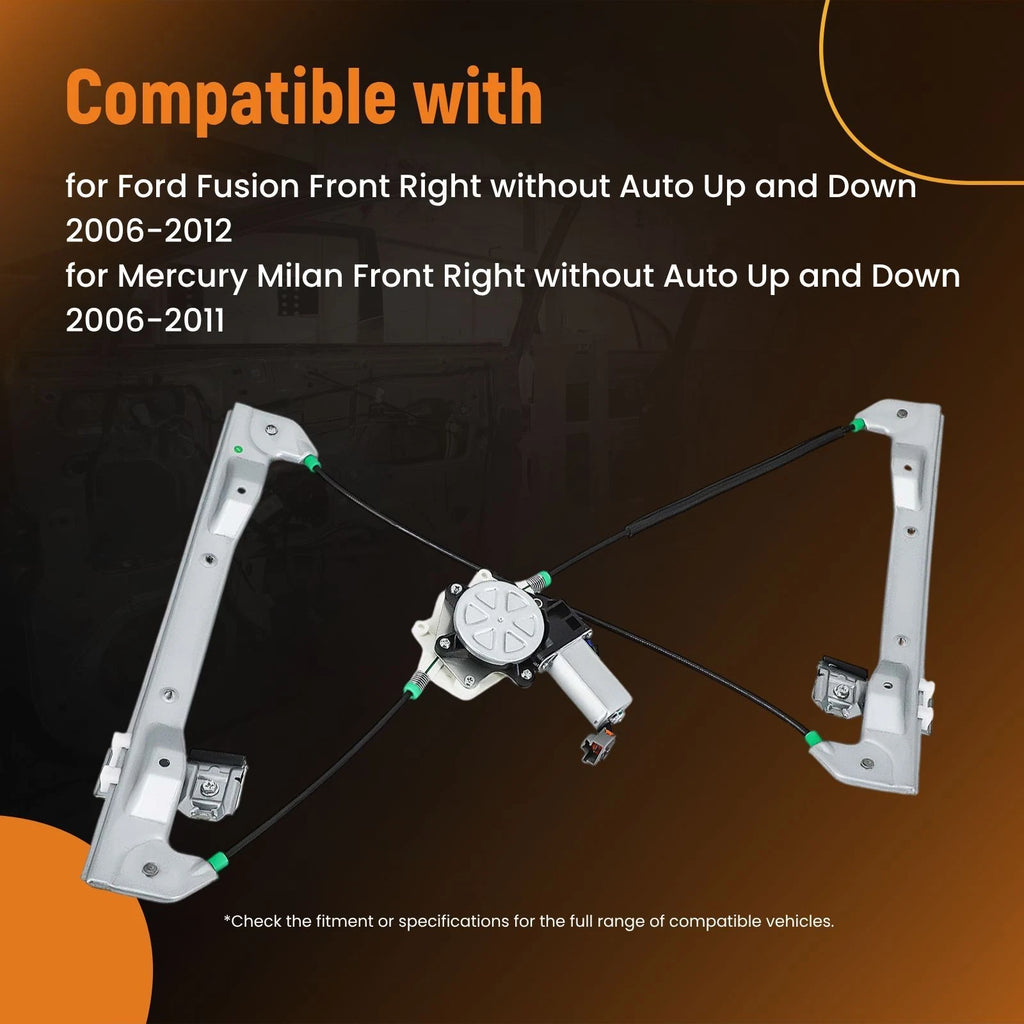Front Right Power Window Regulator for Ford Fusion (2006–2012) 6E5Z5423200AA