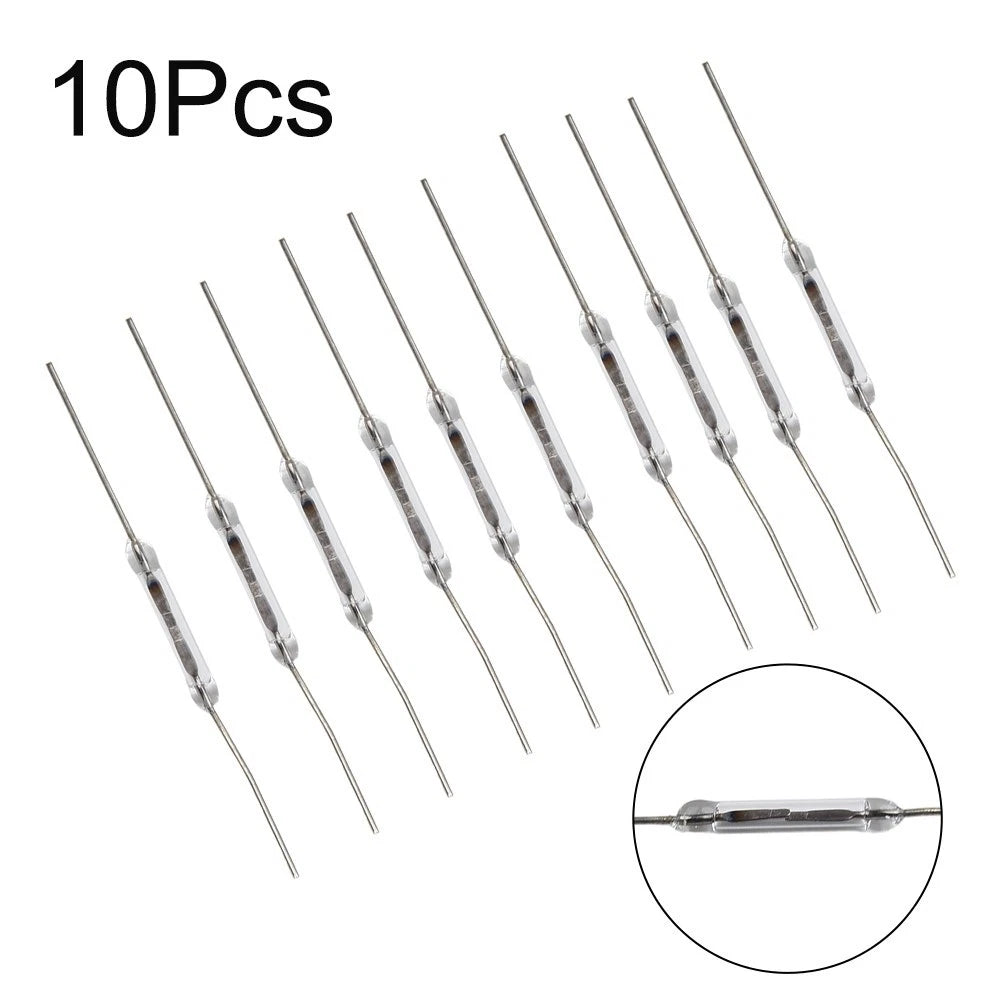 10Pcs Reed Switch Magnetic Switch 2x14mm Normally Open Induction Switch