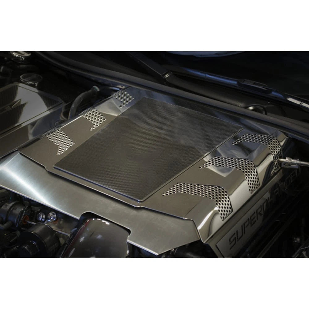 Perforated Engine Cover w/Carbon Fiber Center Plate for 15-16 Chevy Corvette Z06