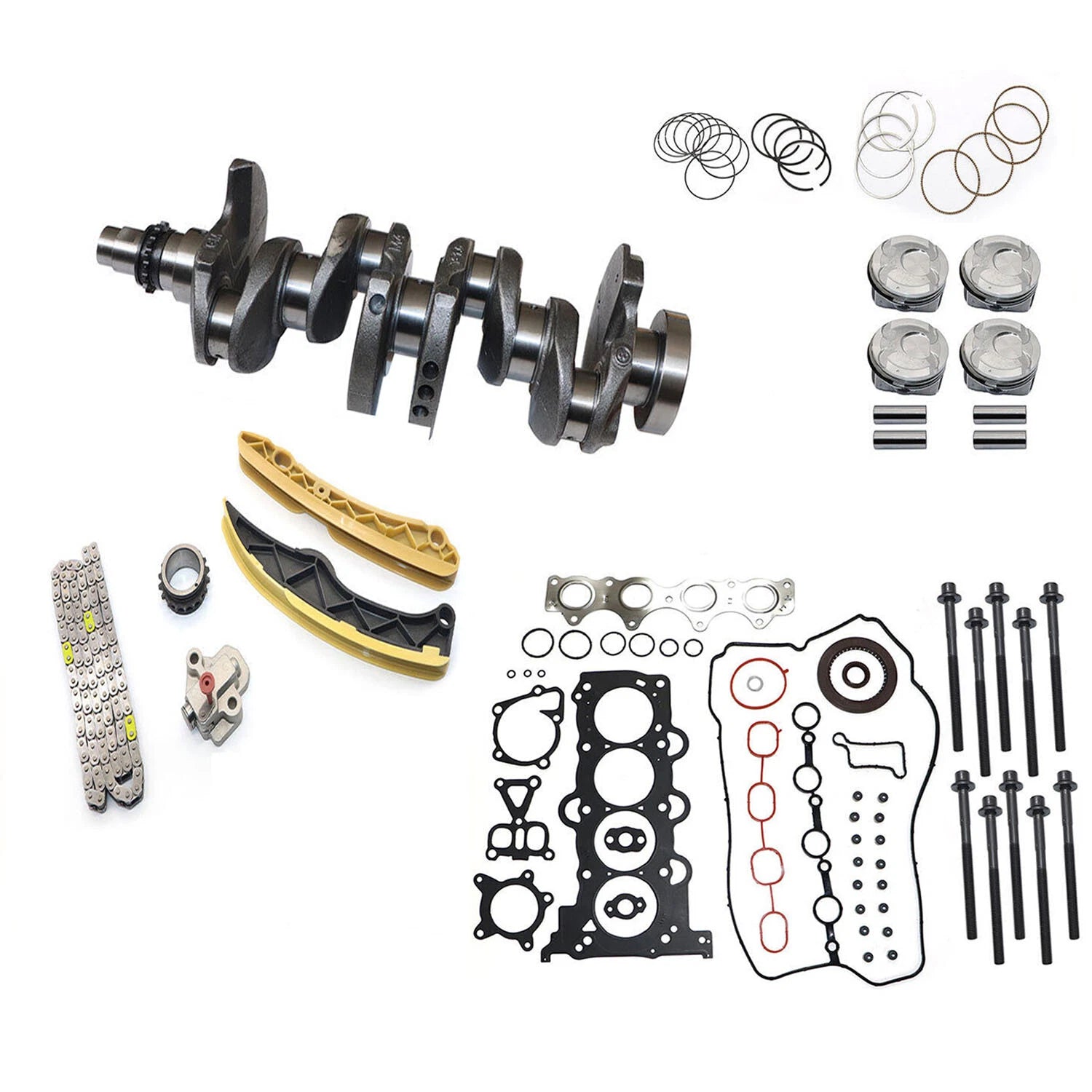 Engine Rebuild Kit for Hyundai Kia 1.6L (Crankshaft, Bolt, Piston, Gasket, Timing)
