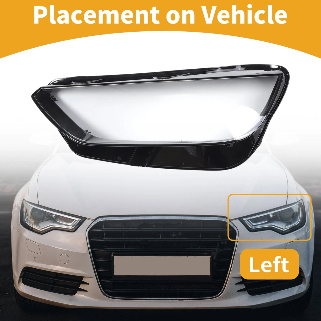 1 Pc Headlight Lens Cover for Audi Q5 (2021–2022) Clear Black