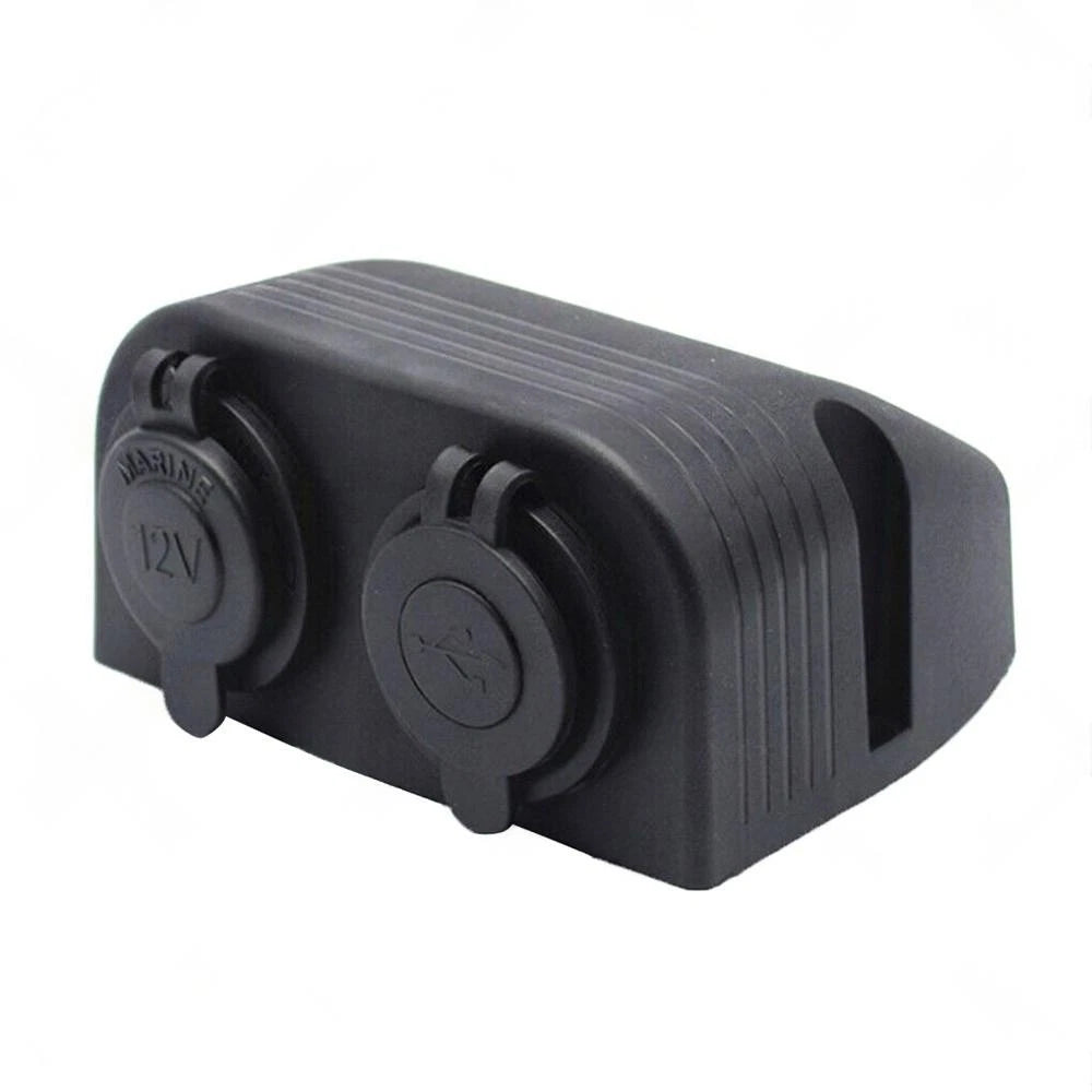 Dual USB Port Charger Socket Panel Adapter for Car Boat Caravan (12V)