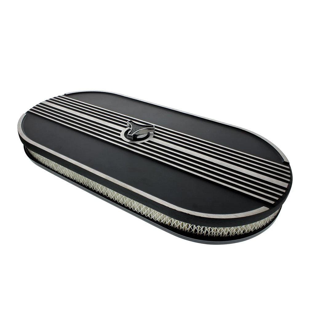 Aluminum Oval Air Cleaner Replacement for Single 4 Barrel Carb (Universal)