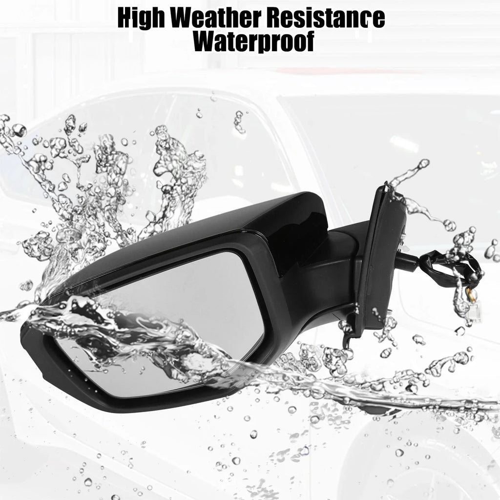 3 Pin Left Side Exterior Door Mirror Assembly Black for Honda Civic (2016-2021)