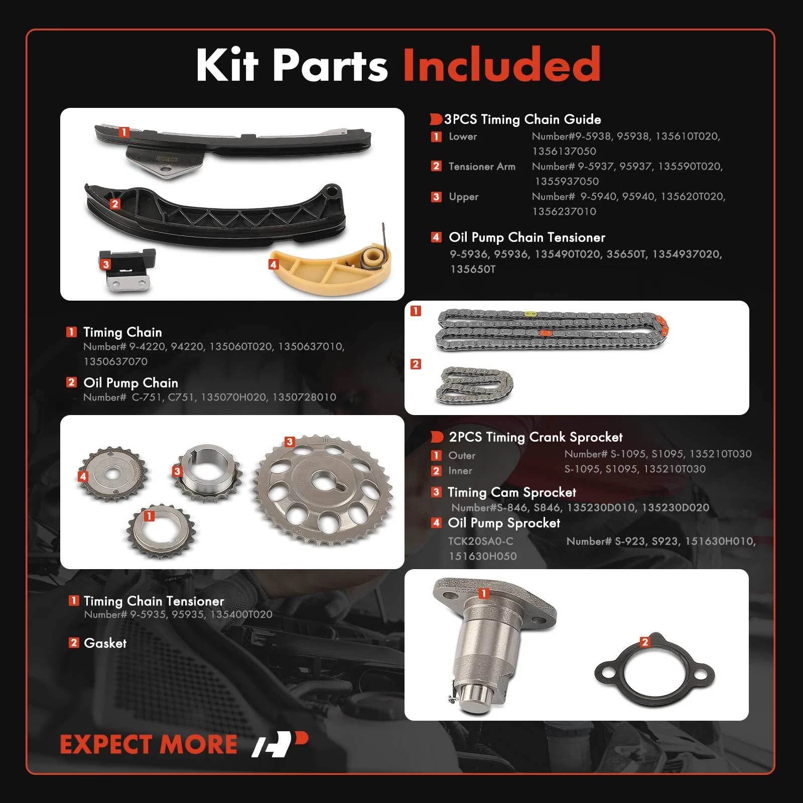 Timing Chain Kit for Lexus CT200h and Toyota Prius (2011–2015)