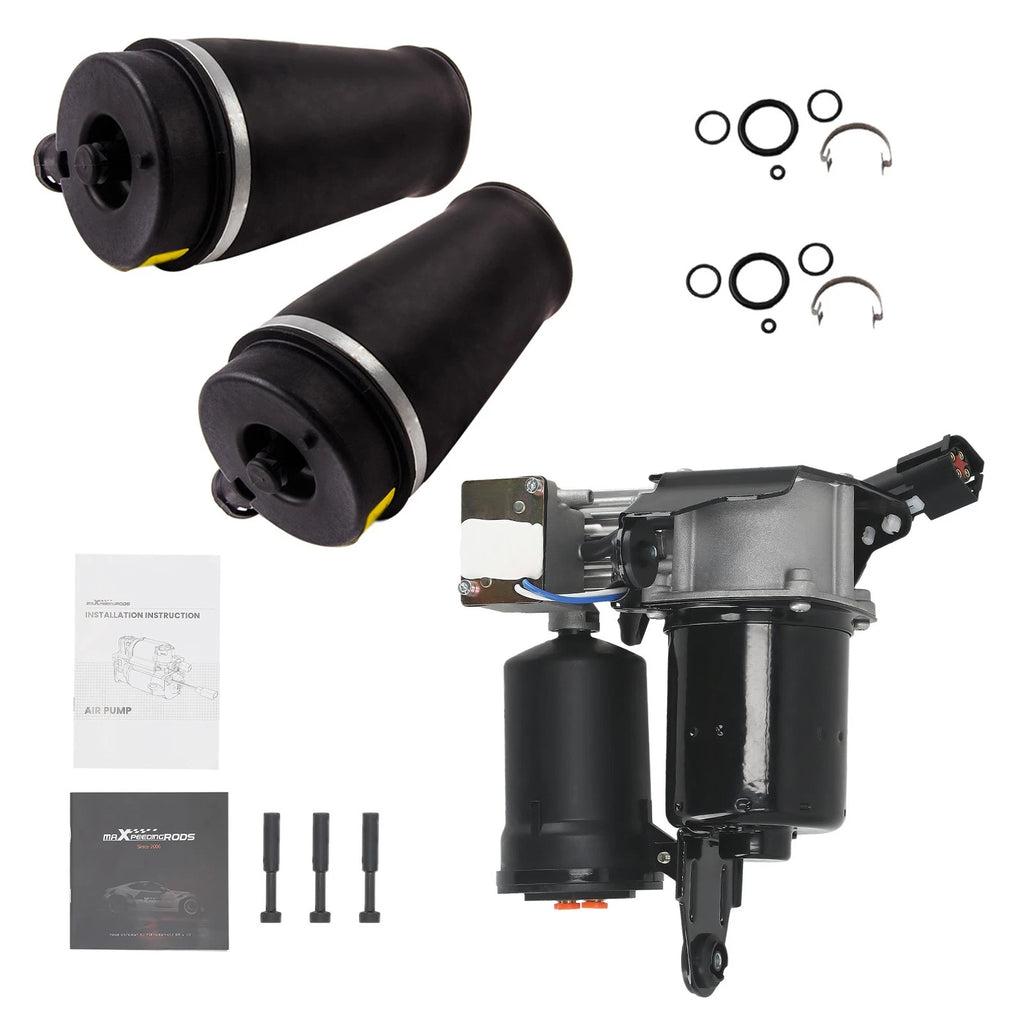 2X Rear Air Spring Bag + Compressor for Ford Expedition, Lincoln Navigator (1998–2002)
