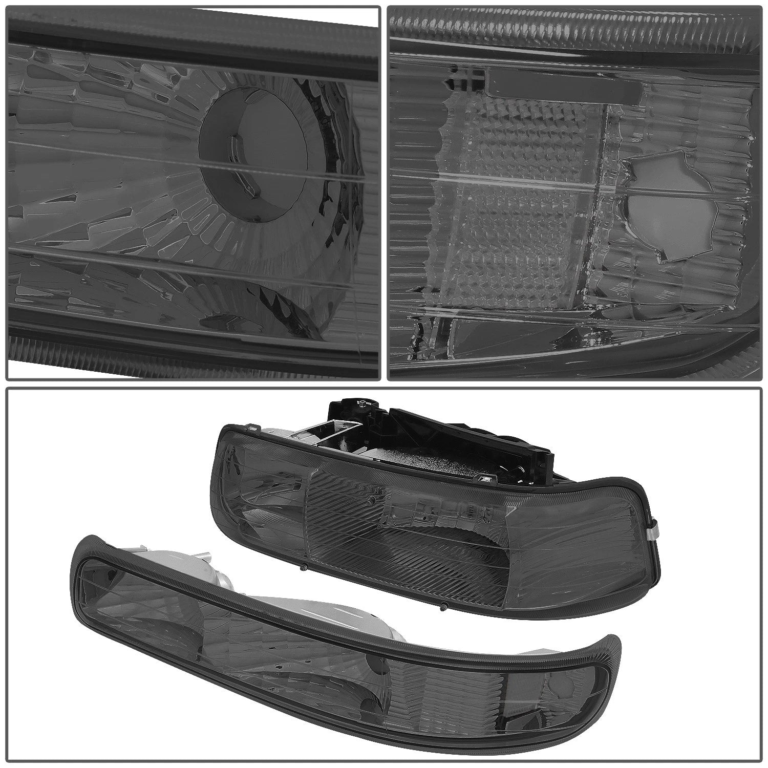 Smoked Corner Headlight Bumper Lamps for Chevy Silverado (1999–2002)