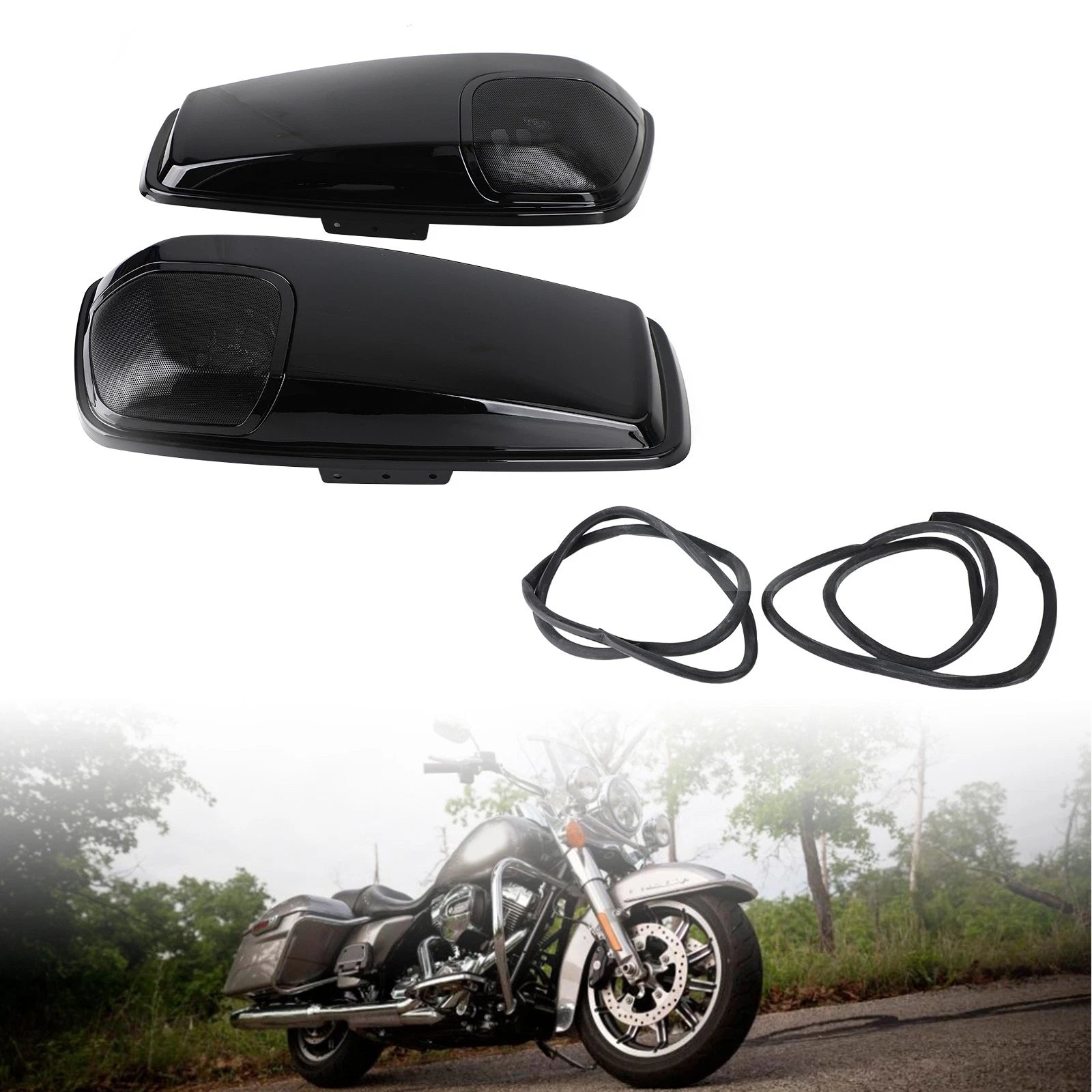 Hard Saddlebag Speaker Lids for Harley Touring Road Street Glide (2014–2020)
