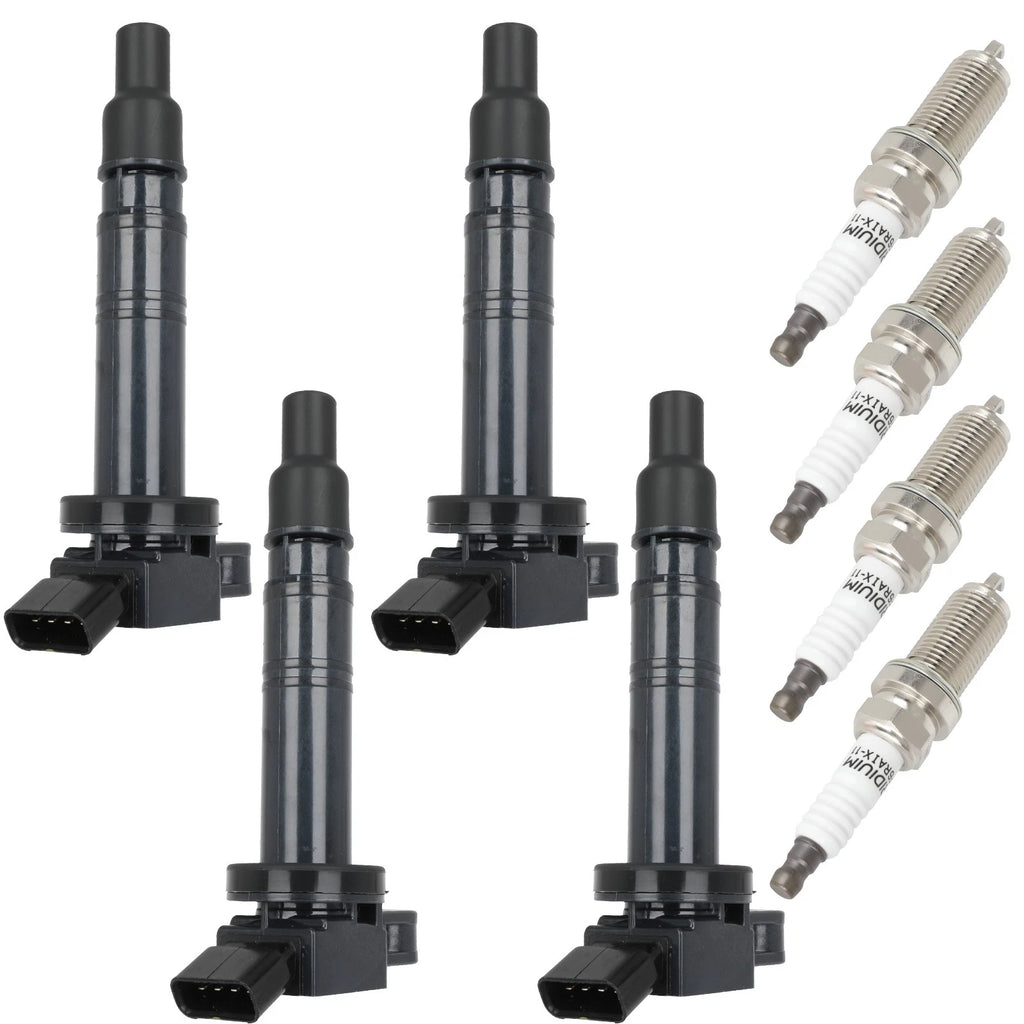 Set of 4 Ignition Coils and Spark Plugs for Scion xB, Toyota Tacoma