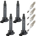Set of 4 Ignition Coils and Spark Plugs for Scion xB, Toyota Tacoma