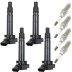 Set of 4 Ignition Coils and Spark Plugs for Scion xB, Toyota Tacoma