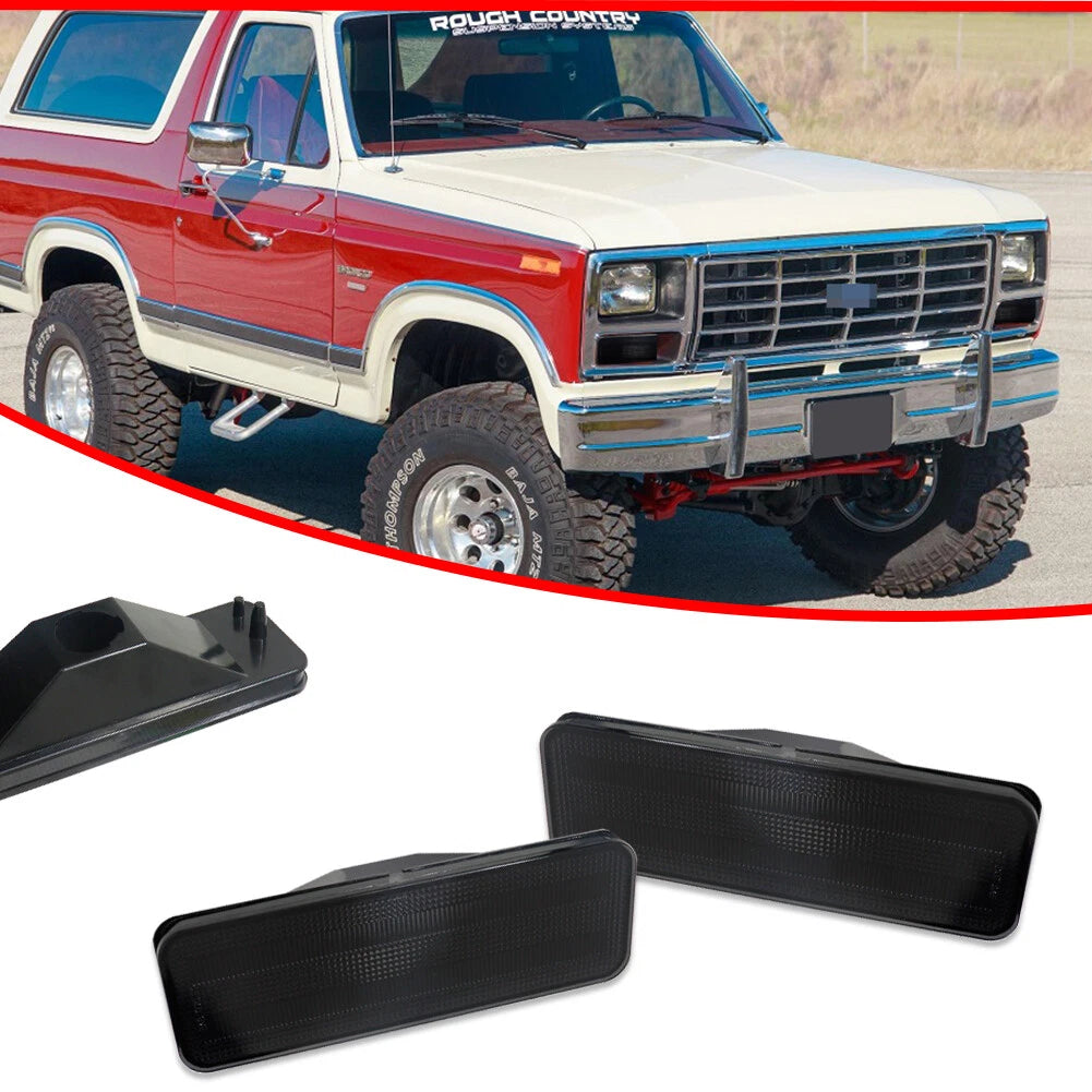 Smoked Front Bumper Turn Signal Light Lenses for Ford Bronco (1980–1986)