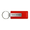 Red Leather Keychain KC1542.TIT - Officially Licensed for Nissan Titan