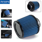 3 Inch High Flow Inlet Cold Air Intake Cone Replacement Dry Air Filter Blue