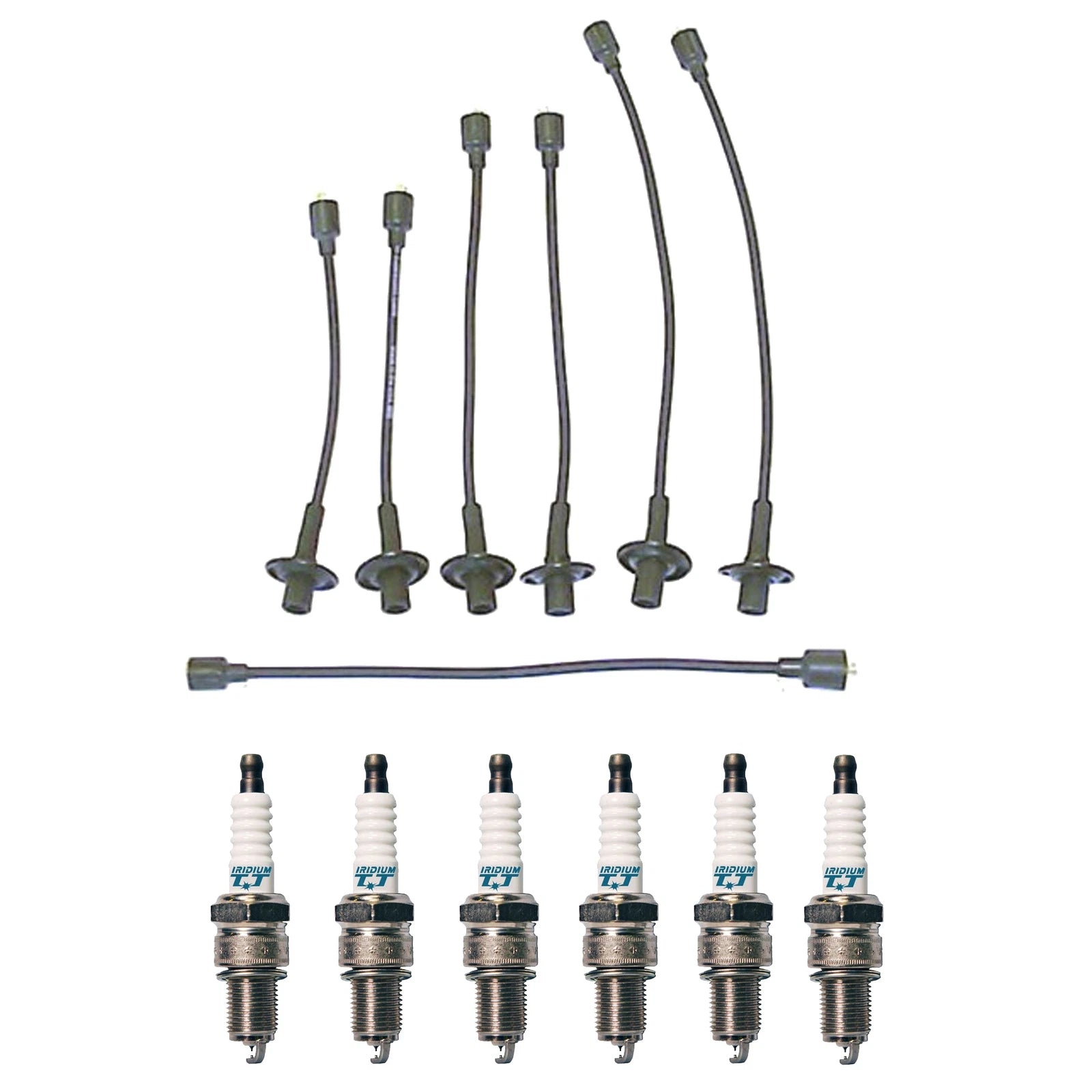 Denso Wire Set & 6 Iridium TT Spark Plugs for Dodge Plymouth L6 (N/A)