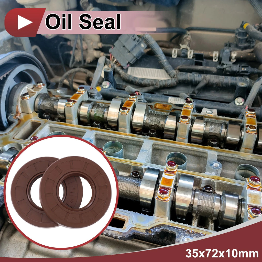 Set of 2 Oil Seal Rotary Shaft Seal FKM Rubber 35x72x10mm