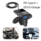 Dual USB Fast Charger Adapter for Motorcycle (12V-24V)