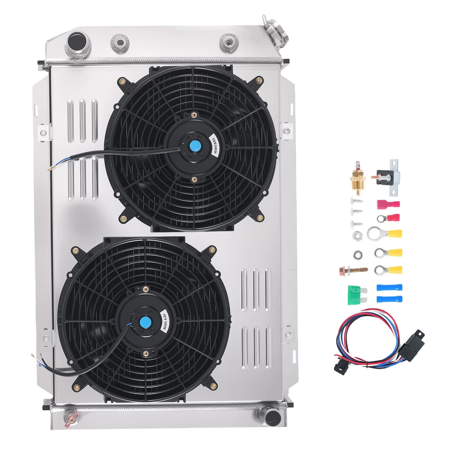 3 Row Engine Radiator w/Shroud Fans for Mercury Marquis (1983–1986) EC138