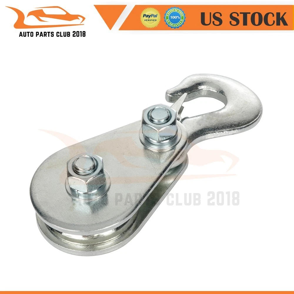 1X Snatch Block 2 Ton w/ Hook for Universal Use (4400lbs)