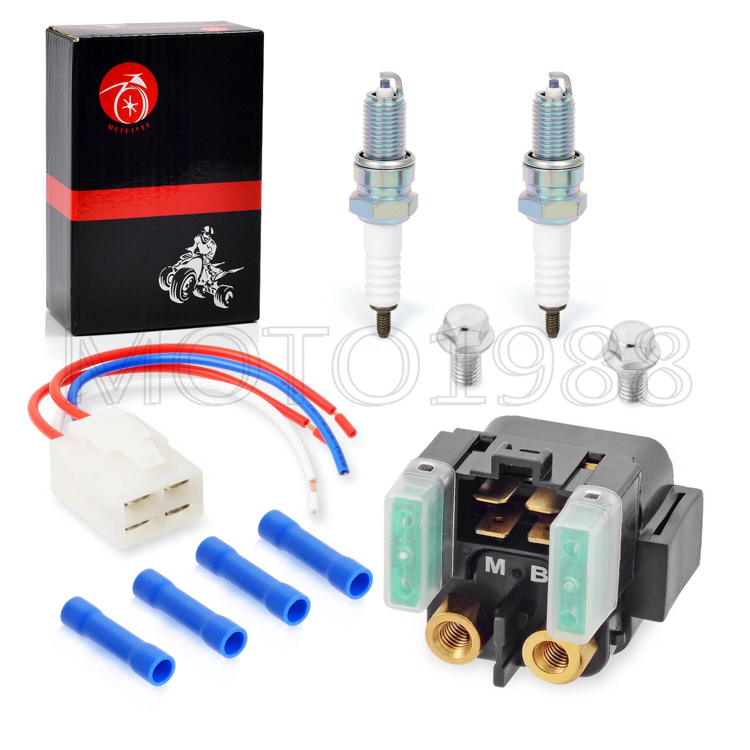 Solenoid Relay and Spark Plug for Yamaha V Star 1100 (2000-2009)