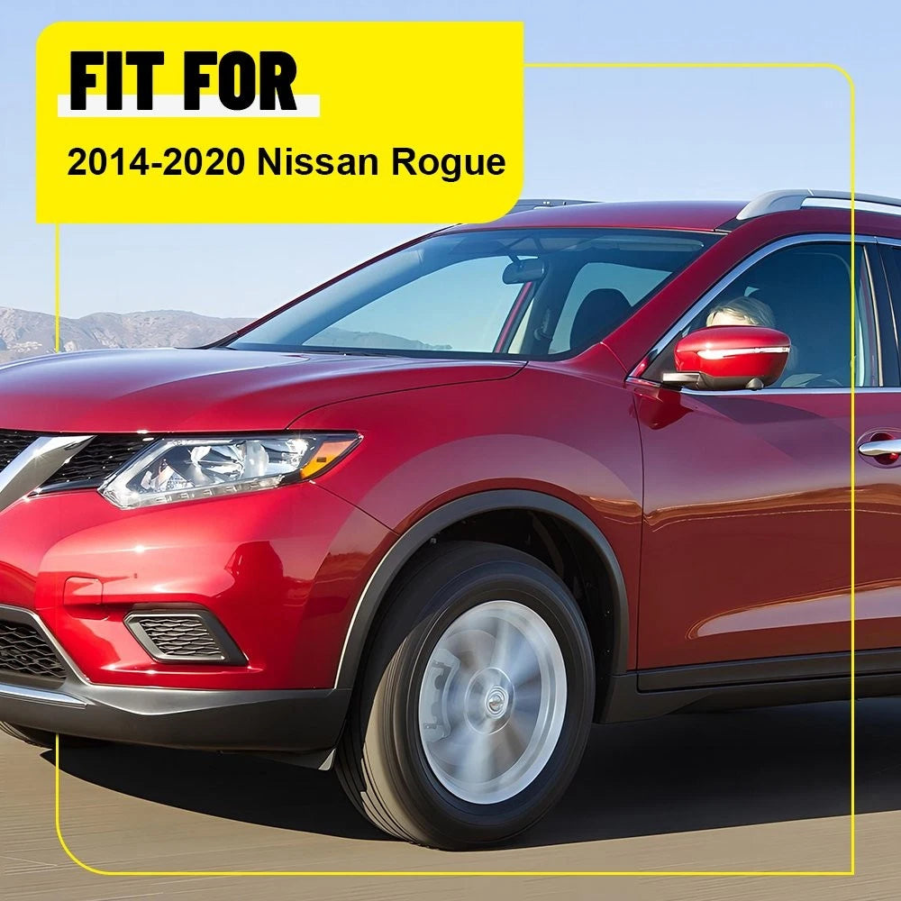 Set of 8 Glossy Black Pillar Post Door Window Trim for Nissan Rogue (2014–2020)