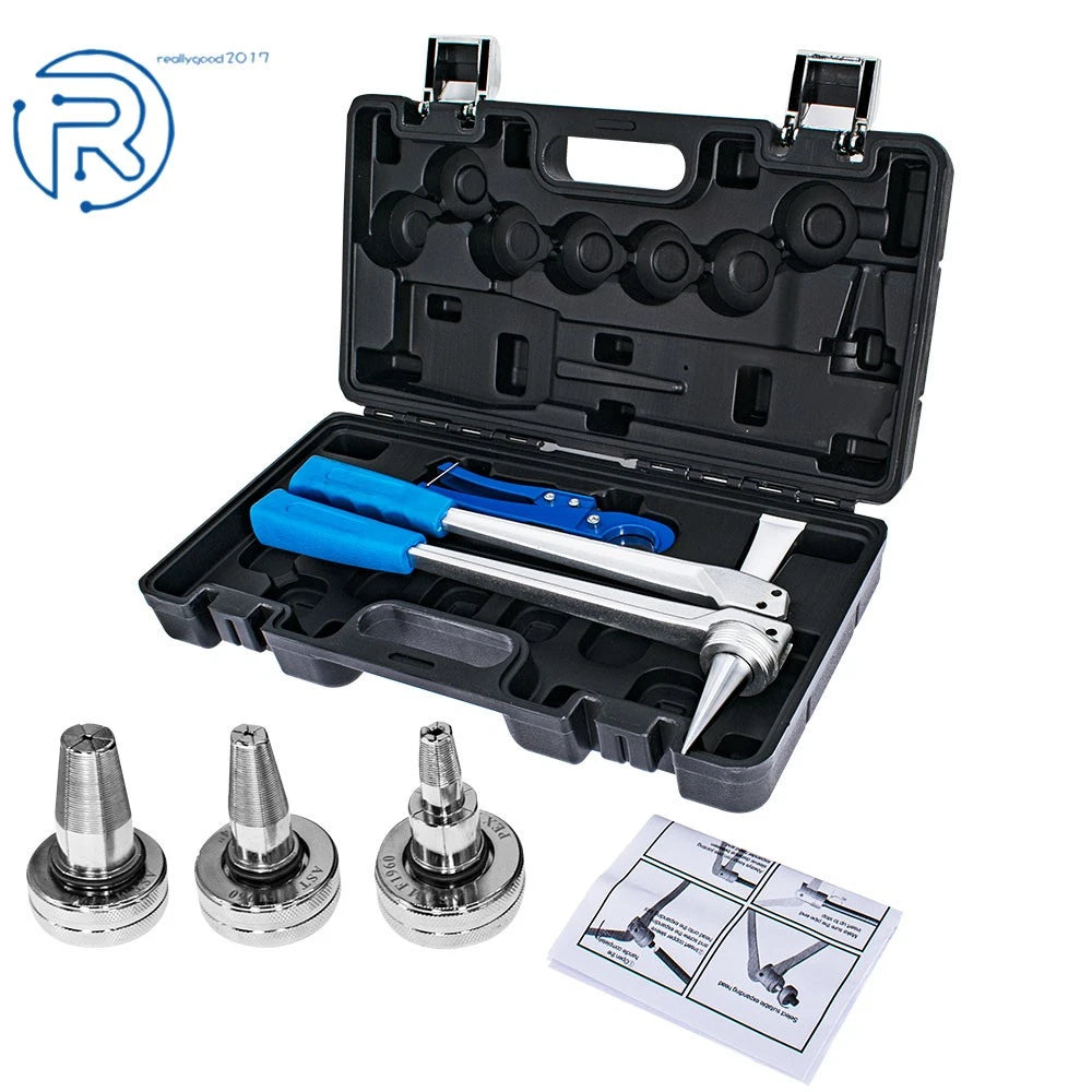 PEX expansion tool kit for plumbing (1/2", 3/4", 1")