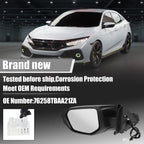 5 Pin Left Side Exterior Door Mirror Assembly Black for Honda Civic (2016–2020)