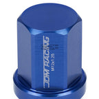 20 PCS Closed End M12x1.25 35mm Tall Blue Aluminum Lug Nuts for JDM Vehicles