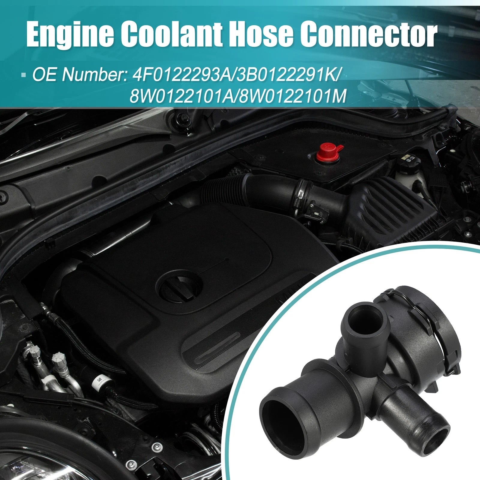 Engine Coolant Hose Connector No. 4F0122293A/3B0122291K for Audi A4 (2009–2022)