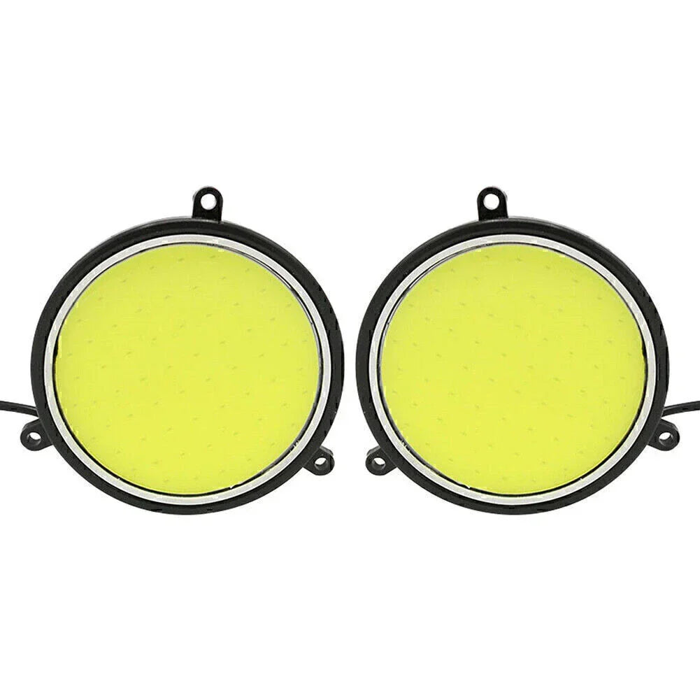 Round COB White LED Daytime Running Lights for Car DRL Lamp