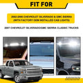 Smoked White LED Cab Roof Marker Lights for Chevy GMC Sierra (2002–2007)