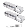 2X Fabricated Aluminum Tall Valve Covers for Small Block Chevy 305 327 V8 (1960–1985)