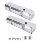 2X Fabricated Aluminum Tall Valve Covers for Small Block Chevy 305 327 V8 (1960–1985)