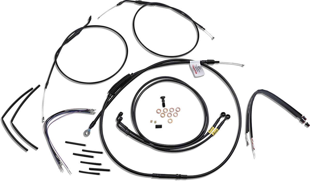 Burly Brand Jail Bar Cable Kit for Harley Dyna (2012–2017) - 14" Handlebars