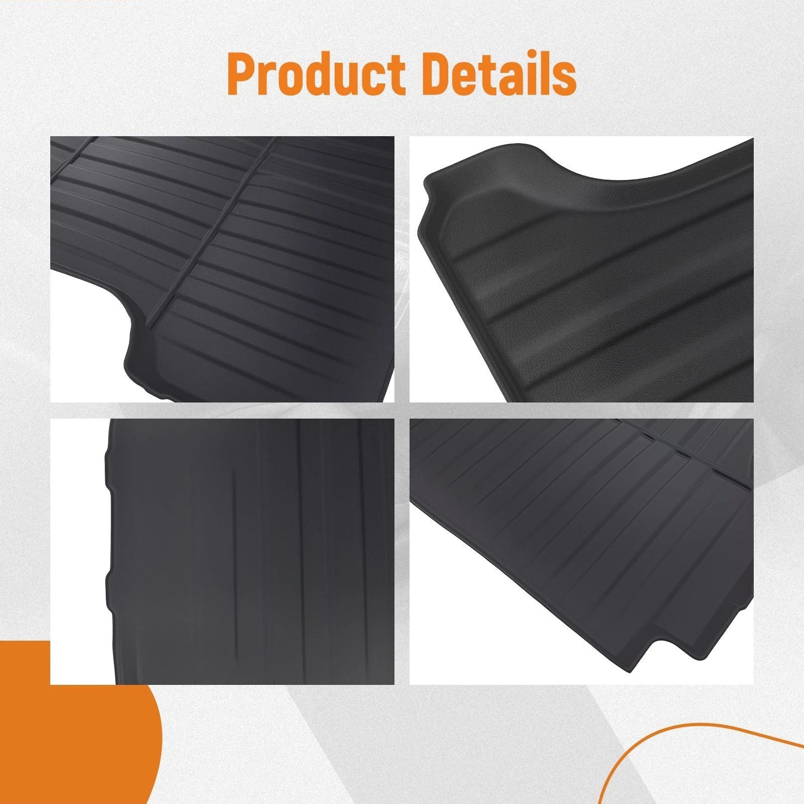5.7FT TPE Bed Mat for Dodge Ram 1500 (2019–2025) Black Waterproof Anti-Slip