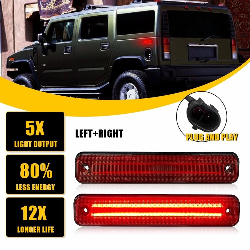 2X Red LED Rear Side Marker Lights for Hummer H2 (2003–2009) 15114677