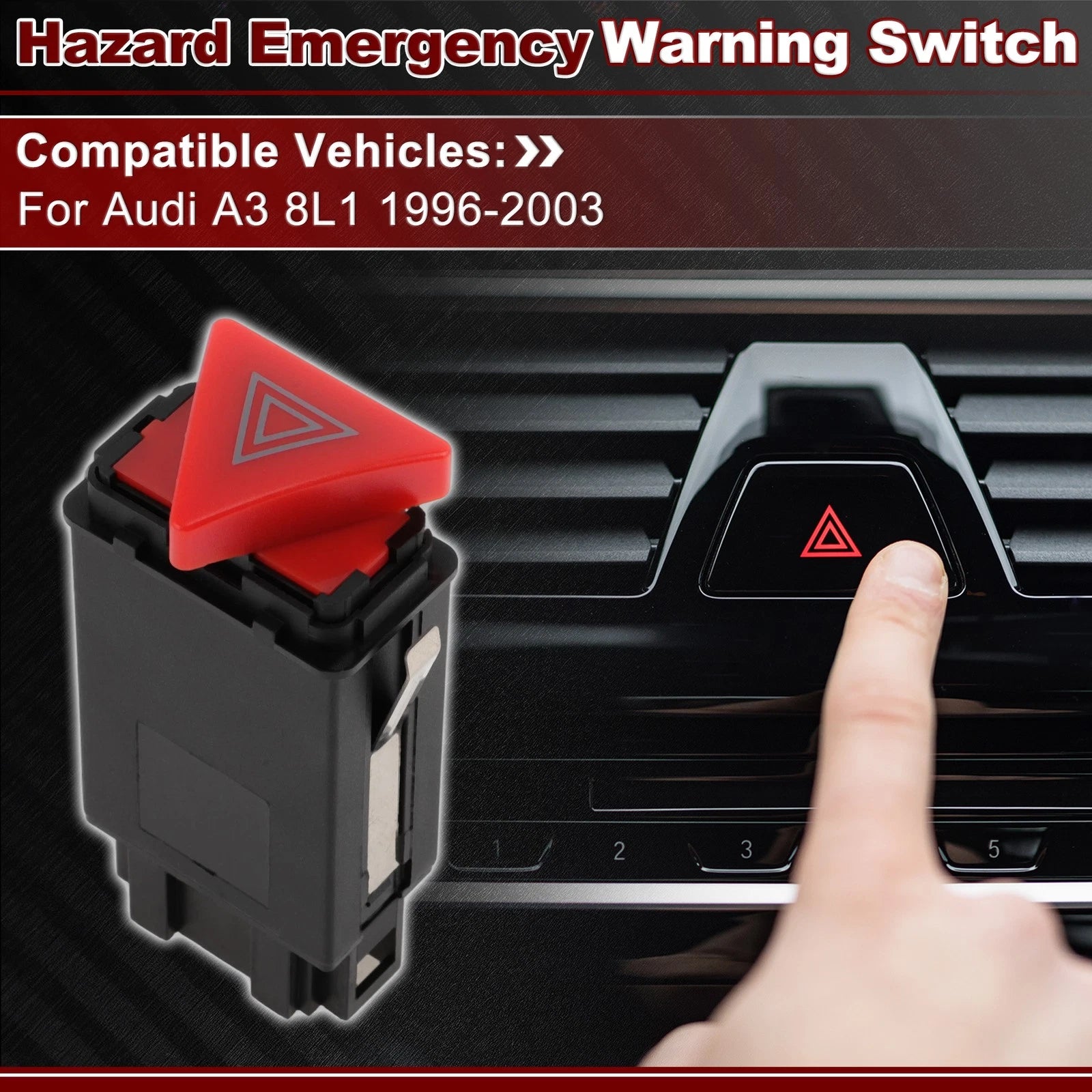 Hazard Warning Flasher Switch for Audi A3 8L1 (1996–2003) No. 8L0941509J